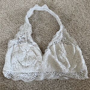 Aerie White Lace Halter Bralette